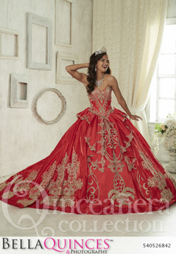26842 red gold quinceanera collection bellaquinces photography