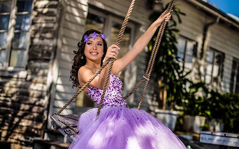 Quinces photography themes Litle River Pink Dress Bella Quinces